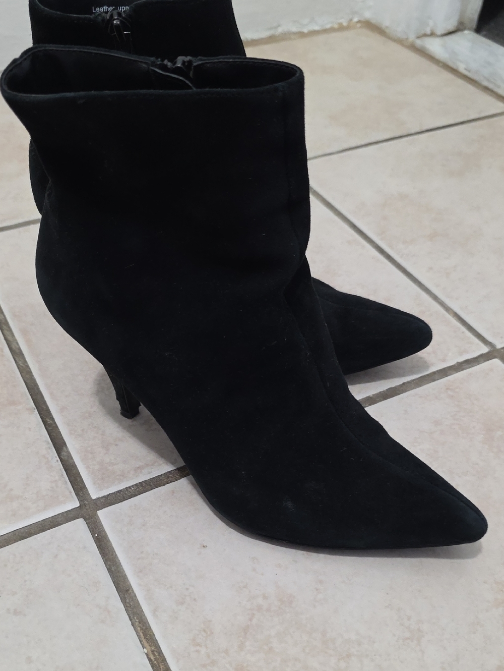Carlos Santana Black Suede Pointed-Toe Ankle Booties